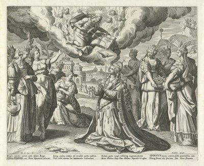 Kristus dává svou krev své nevěstě Song of Solomon (název série) Canticum Canticorum (název série) od Johann Sadeler (I)