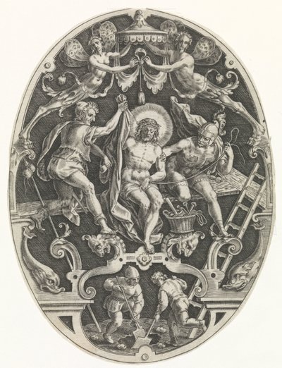 Kristus otevřel dveře vojákům Passie van Christus (název série) Umučení Krista, naše vykoupení (název série) od Johann Sadeler (I)