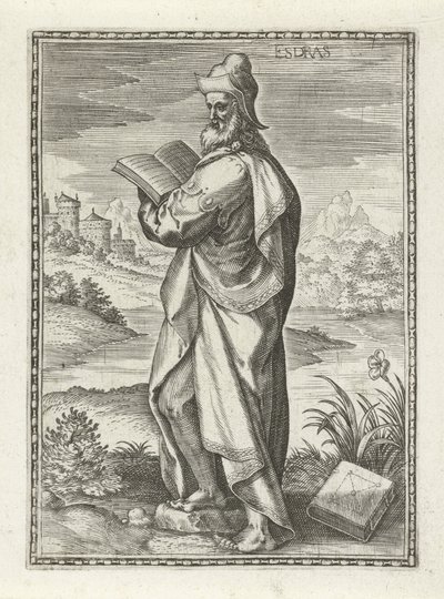 Ezra Esdras (titul na objektu) Postavy Starého zákona (název série) od Johann Sadeler (I)