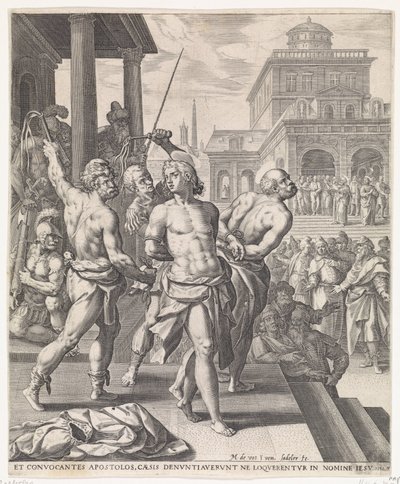 Bičování apoštolů Skutky apoštolů (název série) od Johann Sadeler (I)