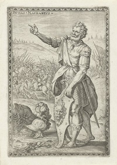 Jidáš Makabejský Ivdas Machabevs (titul na objektu) Postavy Starého zákona (název série) od Johann Sadeler (I)