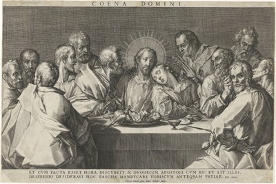 Poslední večeře Coeni domini (název na objektu) od Johann Sadeler (I)