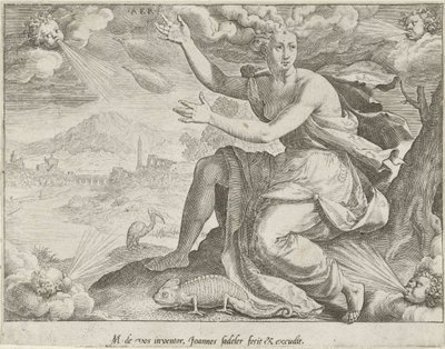 Nebe Aer (název na objektu) The Four Elements (název série) od Johann Sadeler (I)