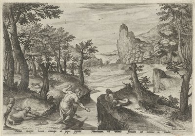 Narcis Krajiny s mytologickými scénami (název série) od Johann Sadeler (I)