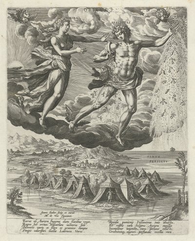 východní vítr Oriens (název na objektu) The Four Winds (název série) od Johann Sadeler (I)
