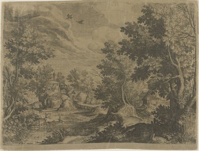 Říční krajina s veslicí od Johann Sadeler (I)
