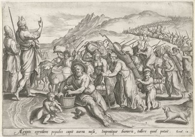 Exodus z Egypta Historie Mojžíše před Exodem (název série) Historia plagarum v Aegijpto (název série) od Johann Sadeler (I)