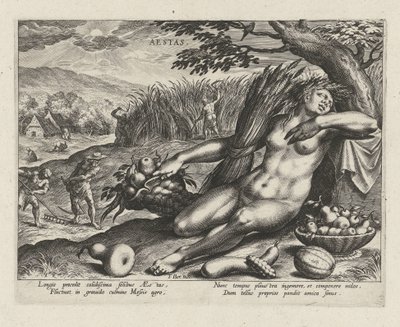 Léto Aestas (název na objektu) The Four Seasons (název série) od Johann Sadeler (I)