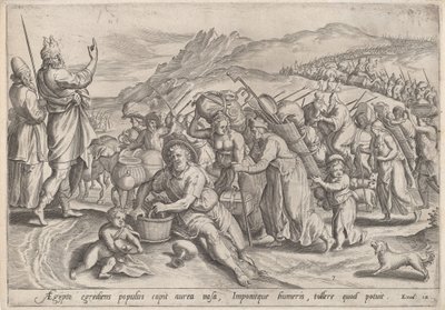 Exodus z Egypta, kolem roku 1585. od Johann Sadeler I