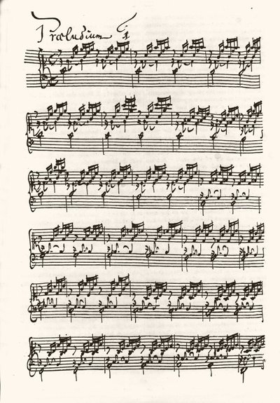 Stránka notového záznamu pro Jeana Sebastiena Bacha (Johann Sebastian Bach od Johann Sebastian Bach