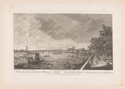 Pohled na Somerset Gardens na Westminster Bridge v Londýně od Johann Sebastian Muller