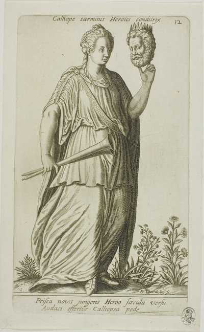 Calliope, Muse of Epic Poetry, deska 12 z Parnassus Biceps od Johann Theodor de Bry