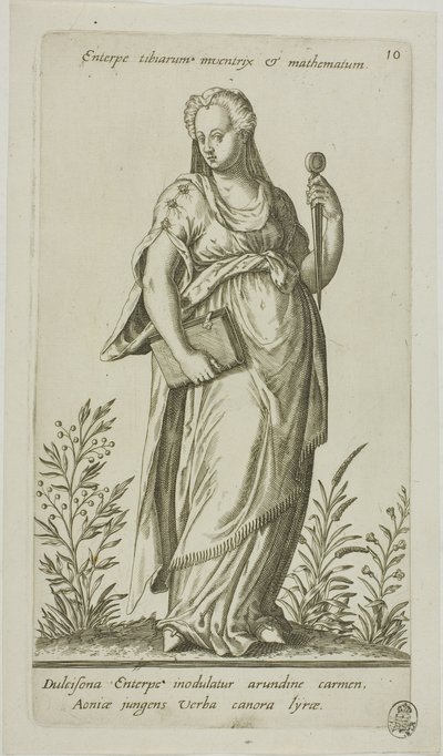 Enterpe, Muse of Music, deska 10 od Parnassus Biceps od Johann Theodor de Bry