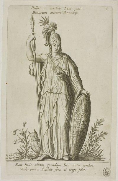 Pallas Athena, deska 6 z Parnasu Biceps od Johann Theodor de Bry