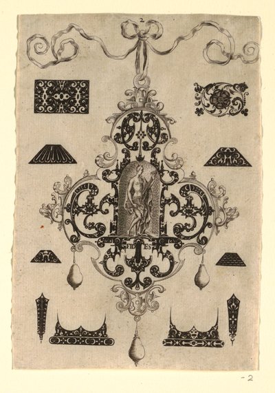 Talíř 2, ze série osmi designů přívěsků s hlavními ctnostmi od Johann Theodor de Bry
