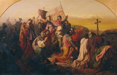 Godfrey z Bouillonu a Crusaders od Johann  Till der Jüngere