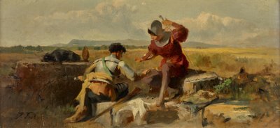 Dva rytíři hrající kostky od Johann Till der Jüngere