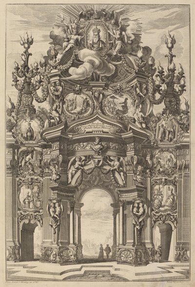 Vítězný oblouk pro Jindřicha II od Johann Ulrich Kraus, after Peter Schubert von Ehrenberg