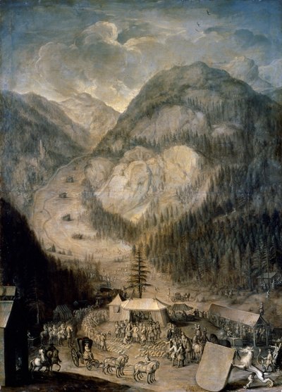 Karel VI., císař Svaté říše římské, inspekce zabíjení kamzíků v Eisenerz od Johann Veit Hauck