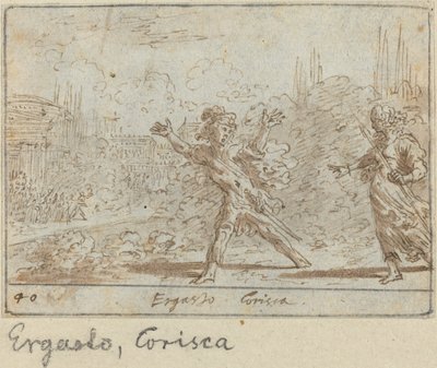 Ergasto a Corisca od Johann Wilhelm Baur