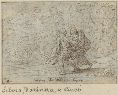 Silvio, Dorinda a Linco, 1640. od Johann Wilhelm Baur