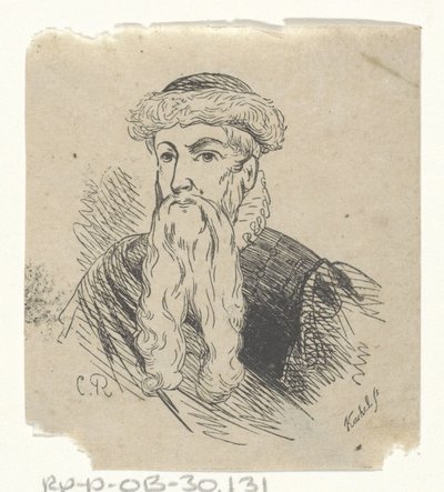 Muž s kožešinovou čepicí a plnovousem od Johann Wilhelm Friedrich Kachel