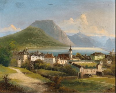 Johann Wilhelm Jankowski Pohled na Gmunden od Johann Wilhelm Jankowski