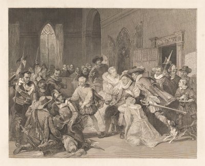 Útok Jeana de Jauregui na prince Viléma I., 18. března 1852 od Johann Wilhelm Kaiser (I)