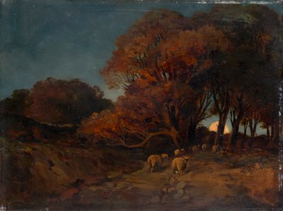Podzimní les v měsíčním světle od Johann Wilhelm Schirmer