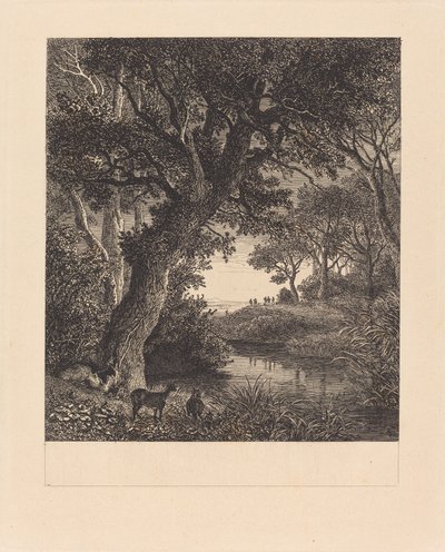 Lovci opouštějící les od Johann Wilhelm Schirmer