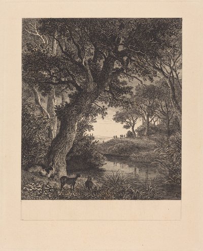 Lovci opouštějící les od Johann Wilhelm Schirmer