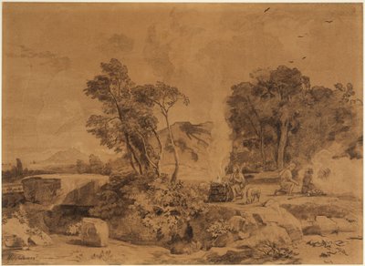 Kainova a Ábelova oběť (Genesis 4, 4-5) od Johann Wilhelm Schirmer