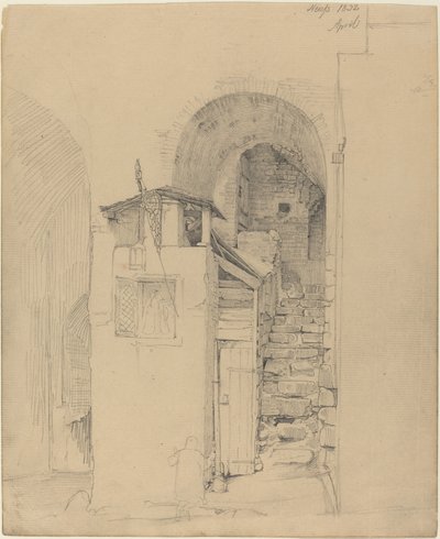 Zničené schody v Neuss od Johann Wilhelm Schirmer