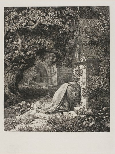 Modlící se jeptiška od Johann Wilhelm Schirmer