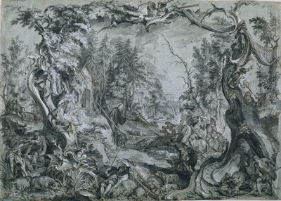 Svatý Deicolus a kanec od Johann Wolfgang Baumgartner