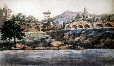 Roma - pohled na Tiberu, akvarel Goetha. sd. 19. století. od Johann Wolfgang von Goethe