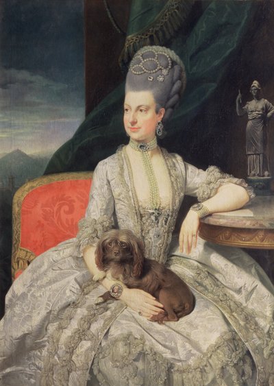 Arcivévodkyně Maria Christine Habsburg-Lothringen (1742-98), dcera císařovny Marie Terezie Rakouské (1717-80) a císaře Františka I. Rakouského (1742-98) od Johann Zoffany