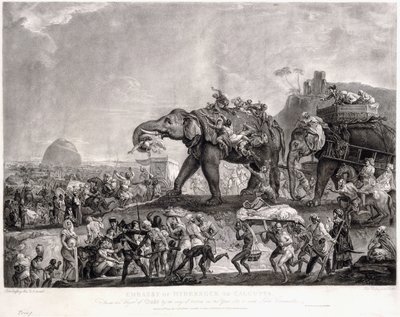 Velvyslanectví Hyderbecku do Kalkaty, od vezíra z Oude, cestou z Patny, v roce 1788, k setkání s lordem Cornwallisem, c. 1800 od Johan Joseph Zoffany