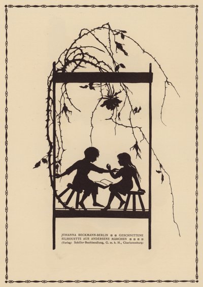Silueta z pohádky Hanse Christiana Andersena (litografie) od Johanna Beckmann