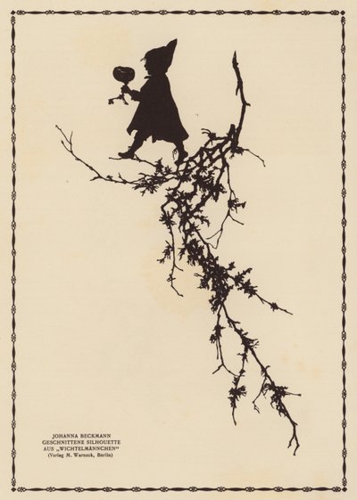 Silueta skřítka (litografie) od Johanna Beckmann