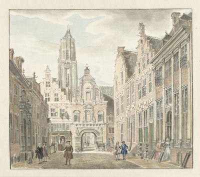 Nieuwstraat v Utrechtu s výhledem na věž Dom od Johanna de Bruyn