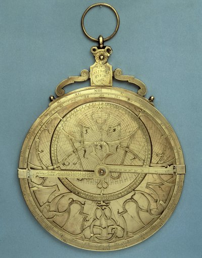 Astronomický přístroj: astroláb od Johannese Stoefflera (Stofflera) (1452-1531), vyrobený v 16. století. Paříž, kolekce Brieux od Johannes Stoeffler