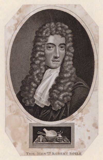 Robert Boyle, anglo-irský přírodní filozof a chemik (rytina) od Johannes (after) Kerseboom