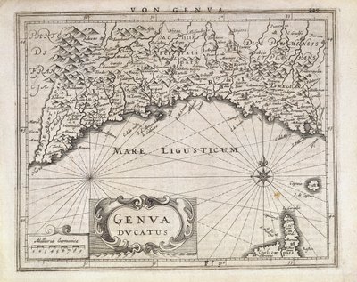 Janovské vévodství, mapa Jana Baptisty Vrients z německého atlasu, mědirytina, polovina 17. století od Johannes Baptista Vrints