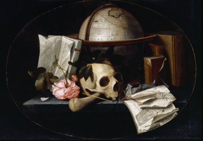 Vanitas Still Life, c.1655 (olej na dubovém panelu) od Johannes Borman