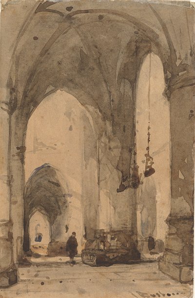 Interiér kostela Sint-Bavokerk v Haarlemu od Johannes Bosboom