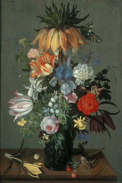 Květinové zátiší s korunou Imperial od Johannes Bosschaert