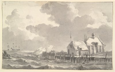 Ústí v bouři od Johannes Christiaan Schotel