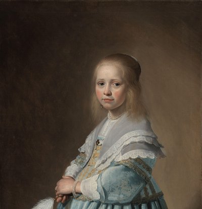 Portrét dívky oblečené v modrém Portrét dívky v modrém od Johannes Cornelisz. Verspronck