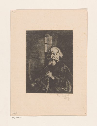 Starý sedící muž od Johannes Driesch (signed by artist)